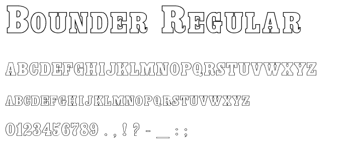 Bounder Regular font